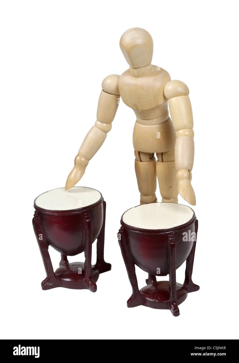 Playing wooden bongo drums musical instruments with stands path