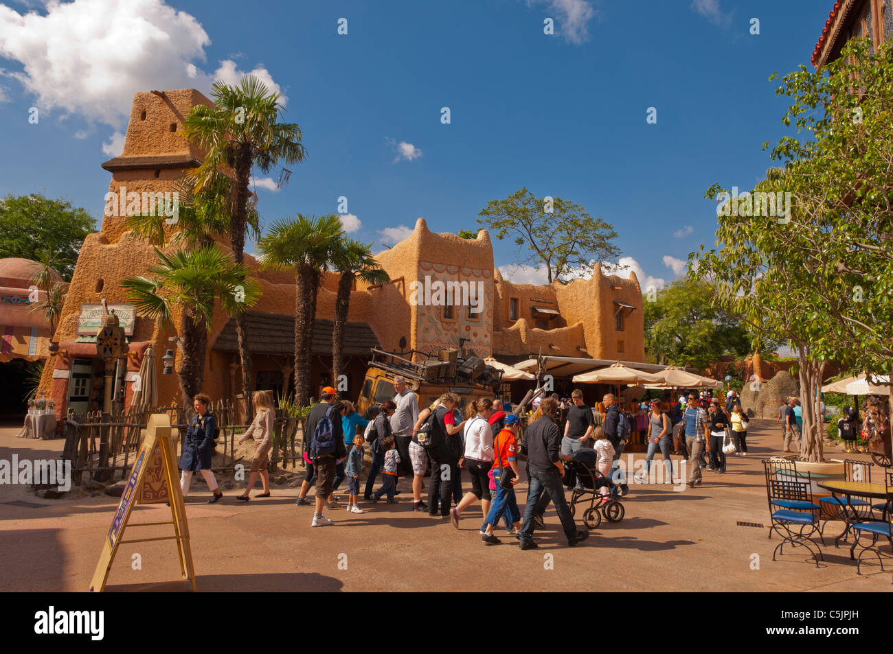 People in Adventureland at Disneyland Paris in France Stock Photo