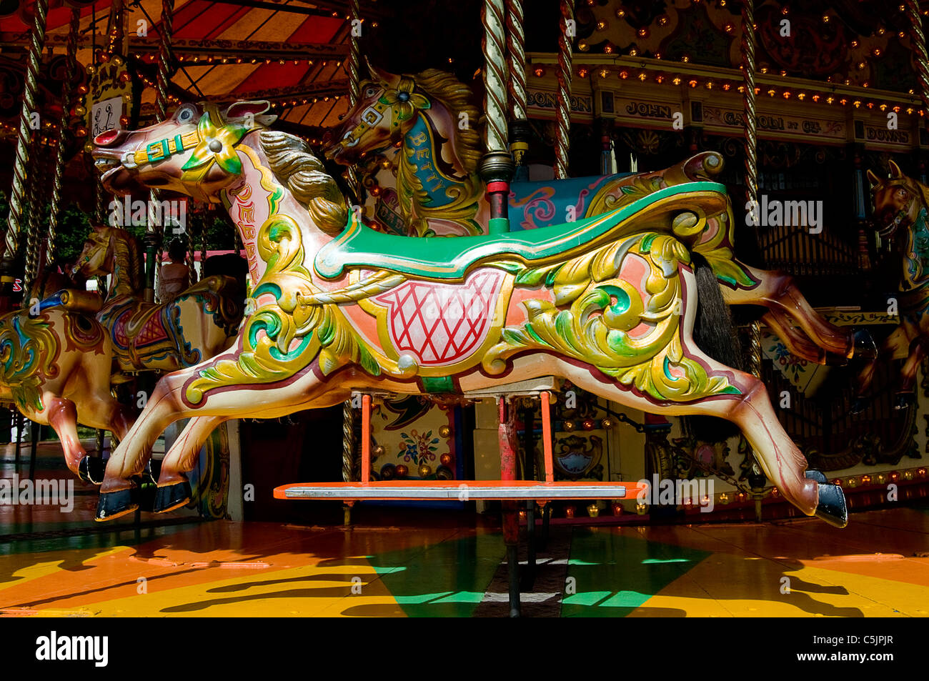Merry Go Round Fairground Carousel Horse Stock Photo - Alamy