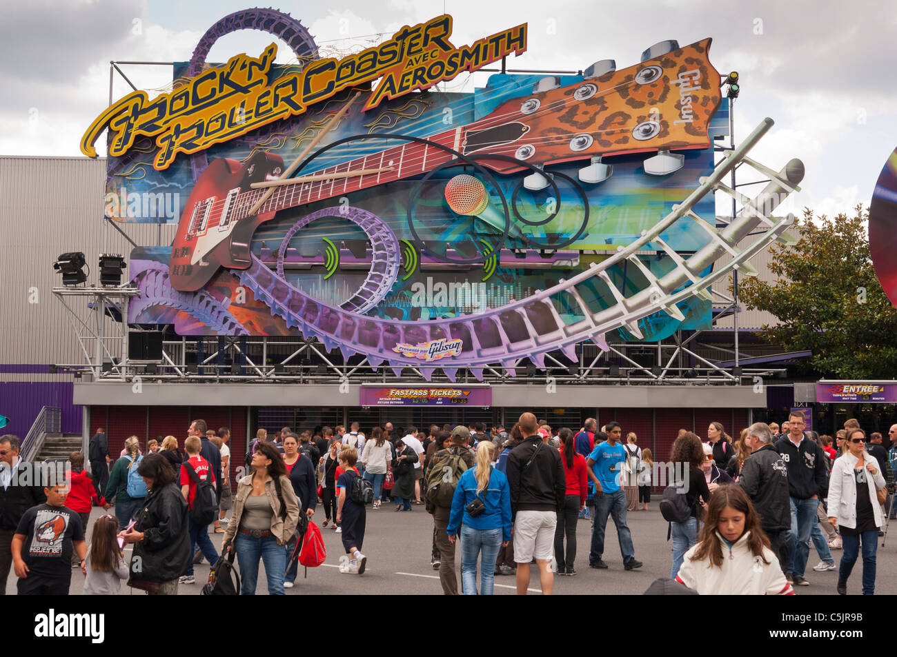 The Rock 'n' rollercoaster with Aerosmith roller coaster ride at the Walt  Disney Studios park at Disneyland Paris in Franc Stock Photo - Alamy