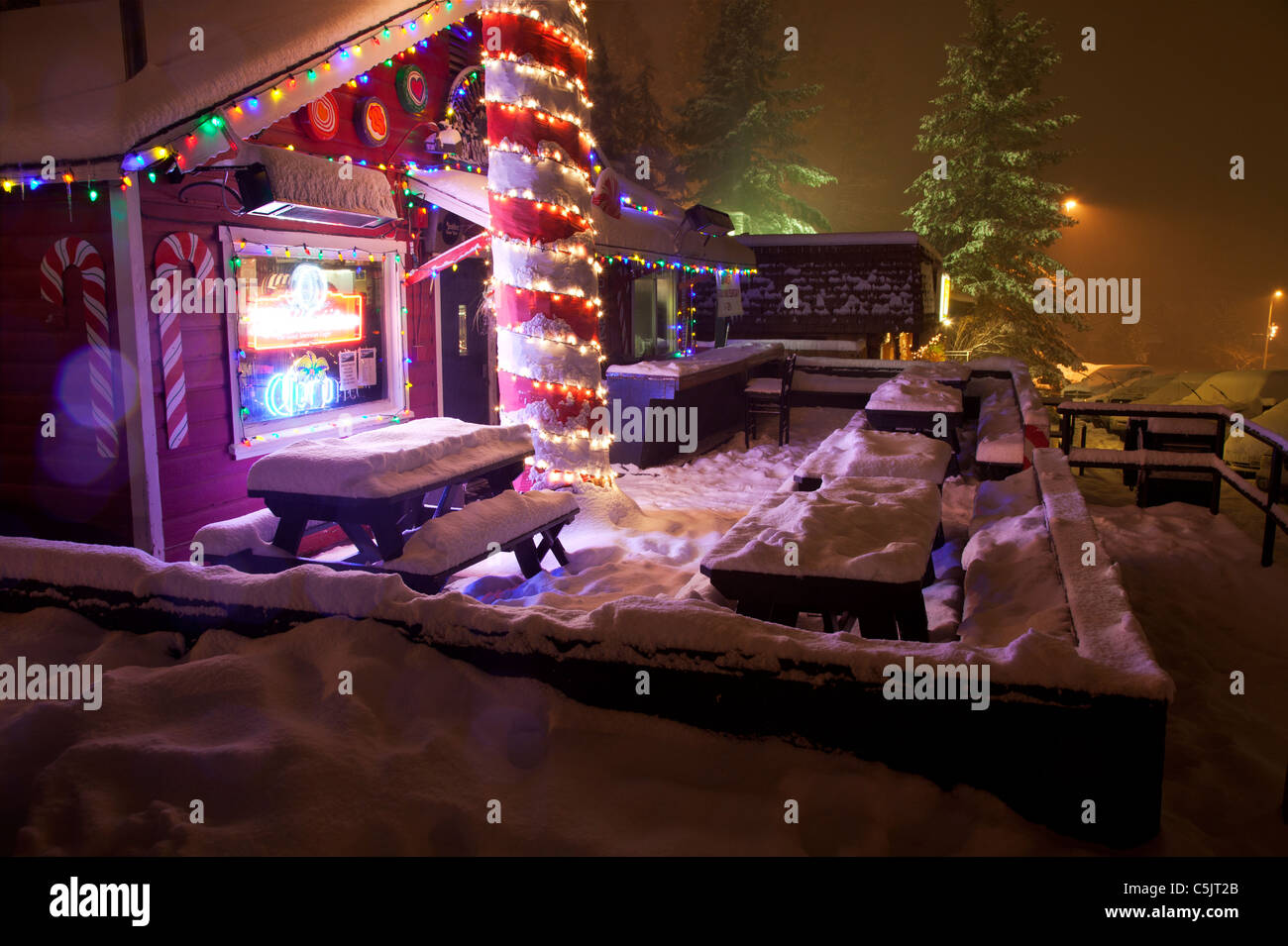 A winter snow storm in Wrightwood, California Stock Photo Alamy