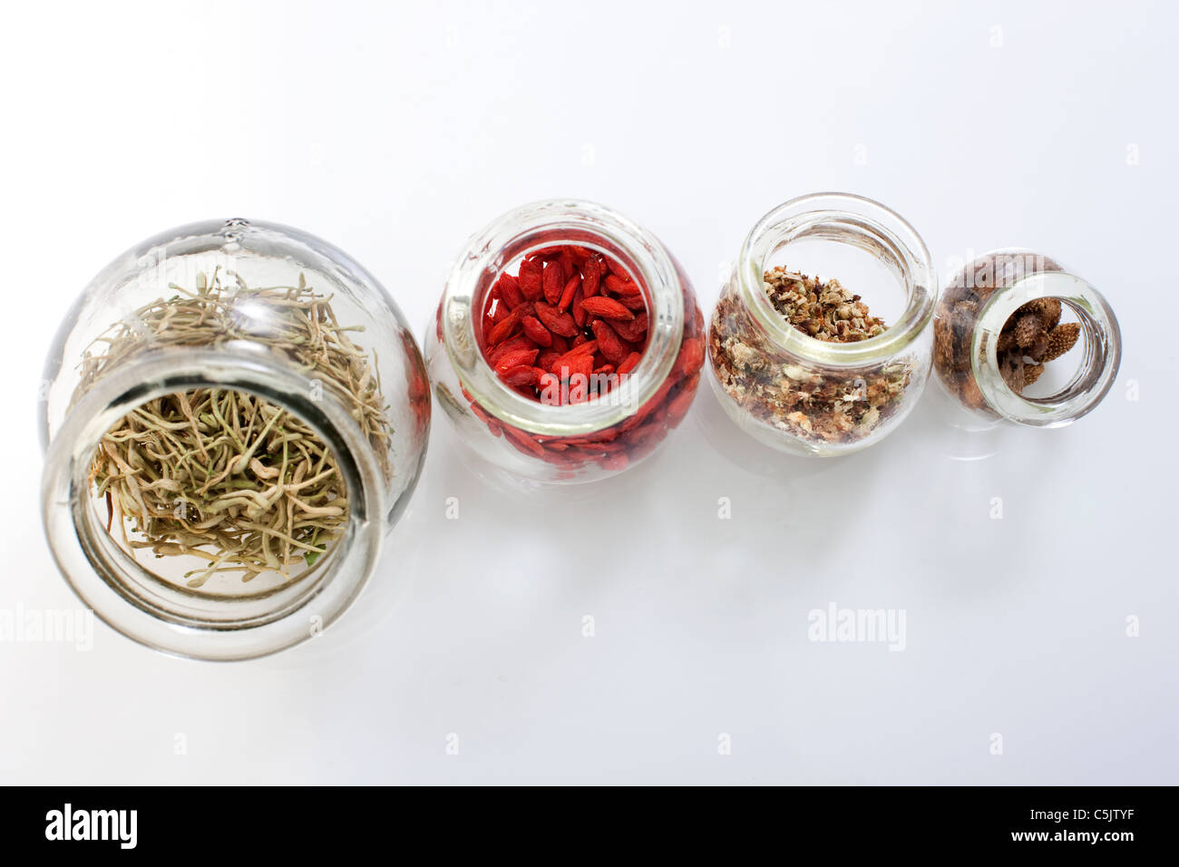 Chinese Medicine in Jars Stock Photo