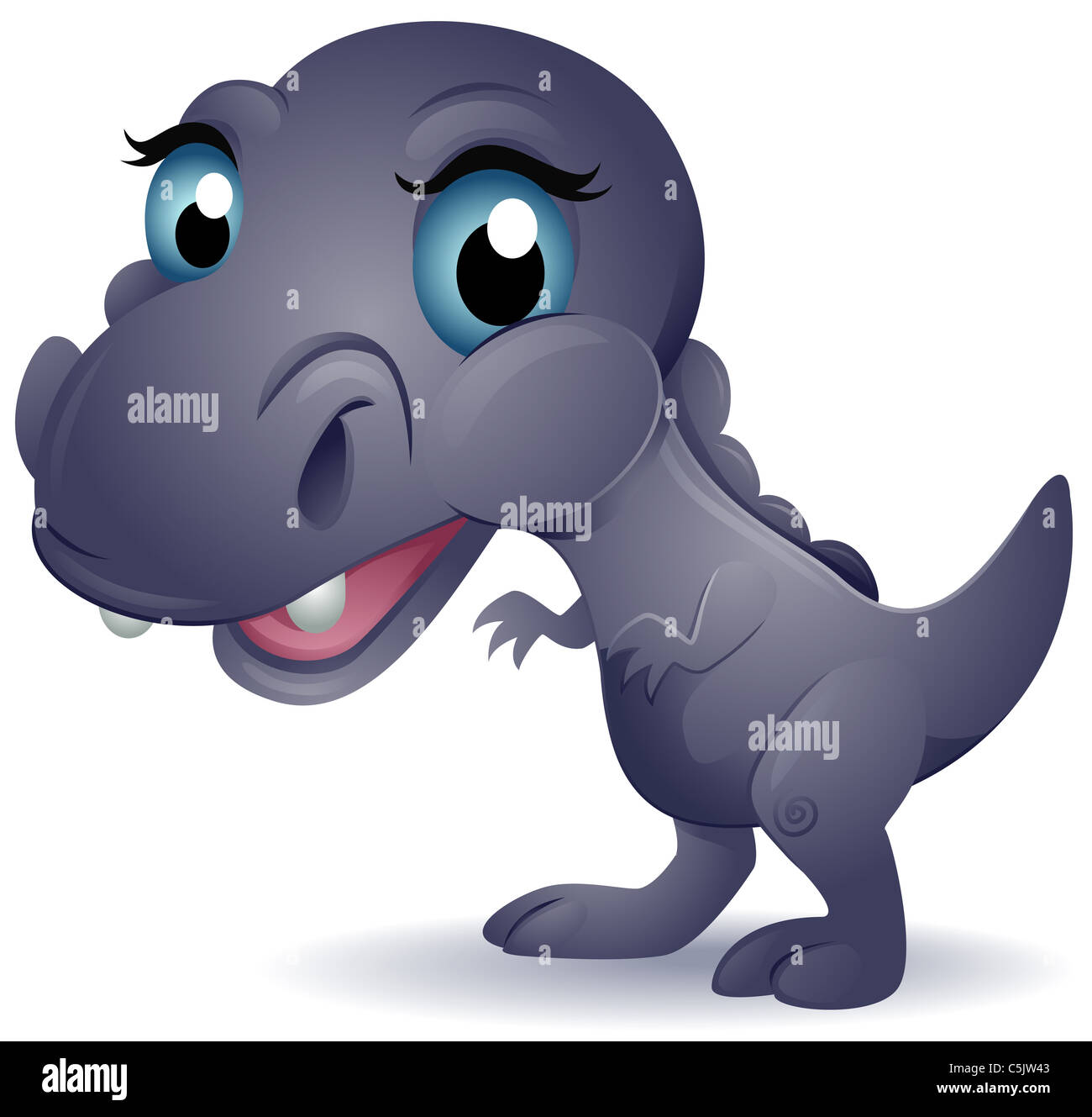 Caricature of a Baby T-Rex with an Oversized Head and Large Eyes Stock Photo