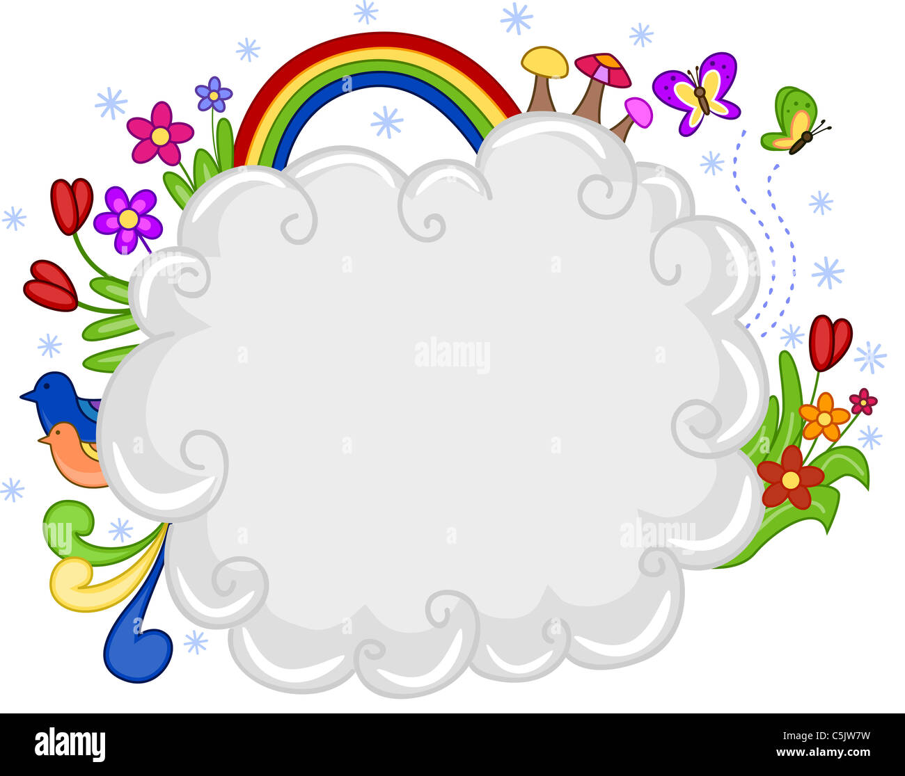 Background Design Featuring a Cloud and Rainbow Stock Photo - Alamy
