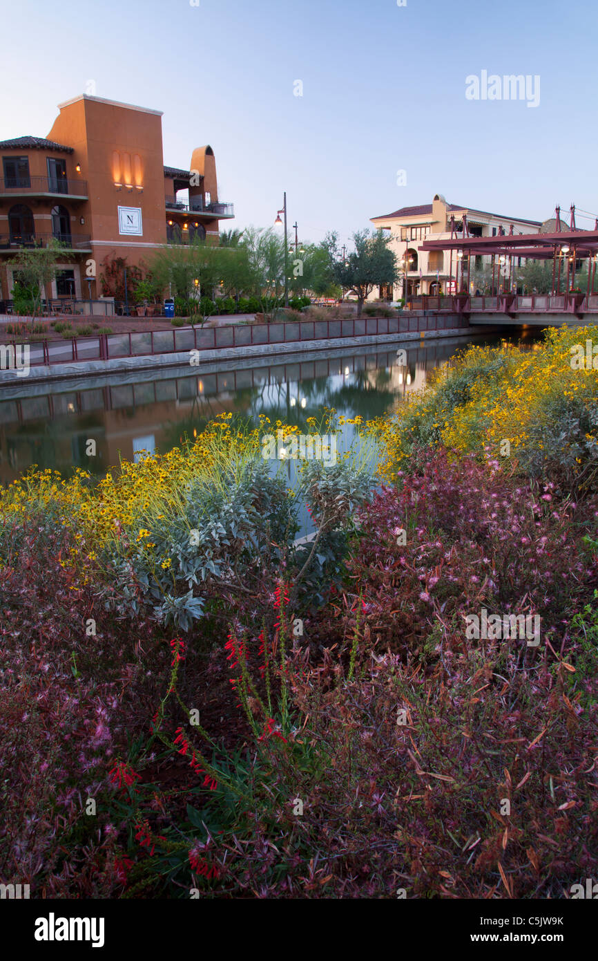 Scottsdale Waterfront, Scottsdale, Arizona. Stock Photo