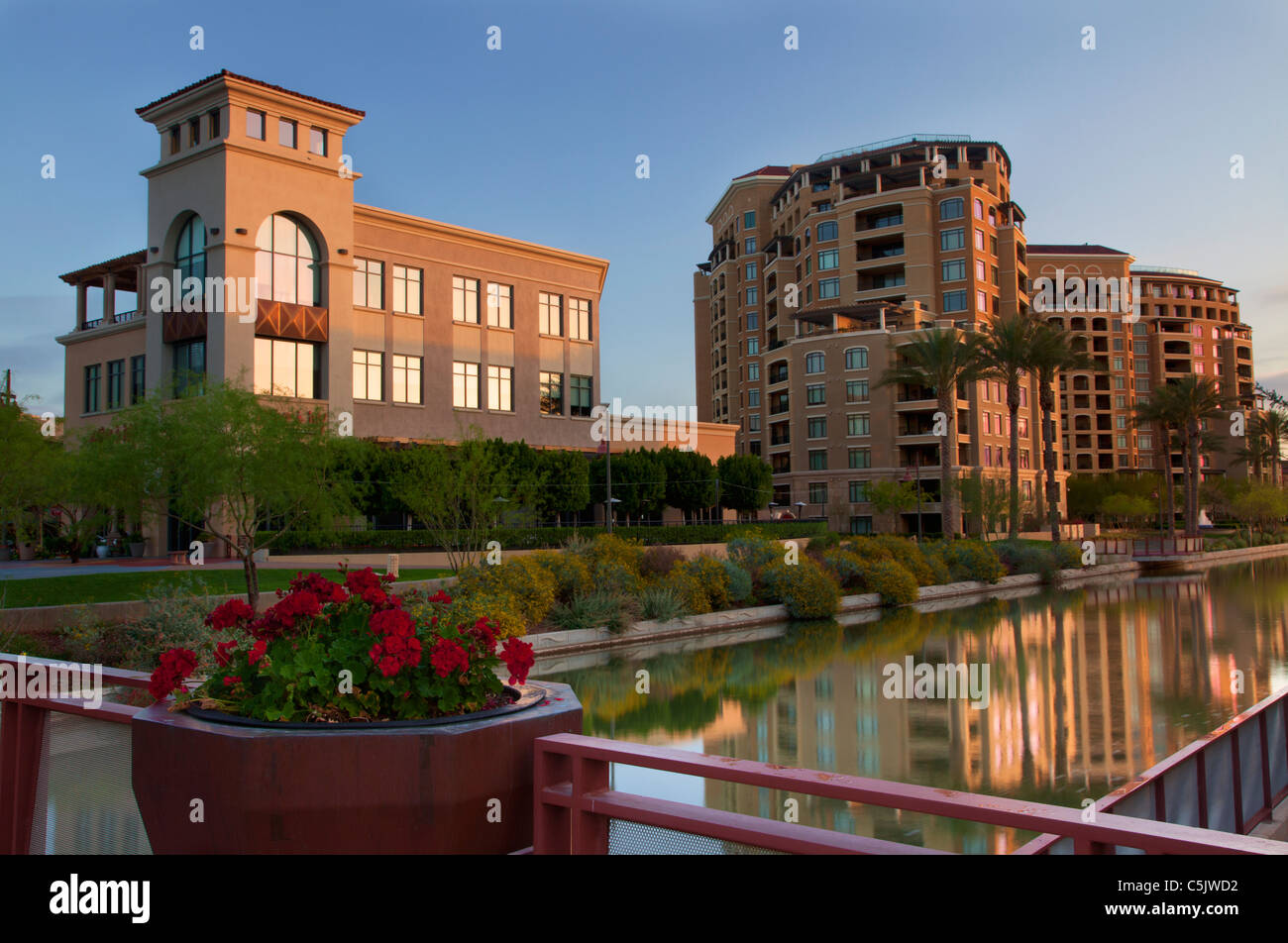 Scottsdale Waterfront, Scottsdale, Arizona. Stock Photo