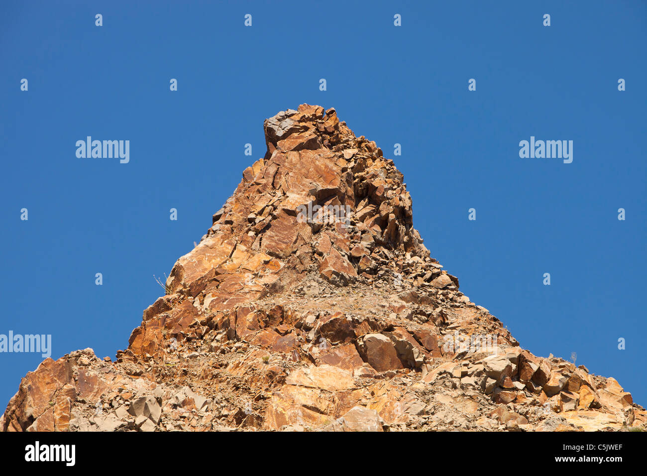 A rocky pinnacle near Skala Eresou, Lesbos, Greece. Stock Photo