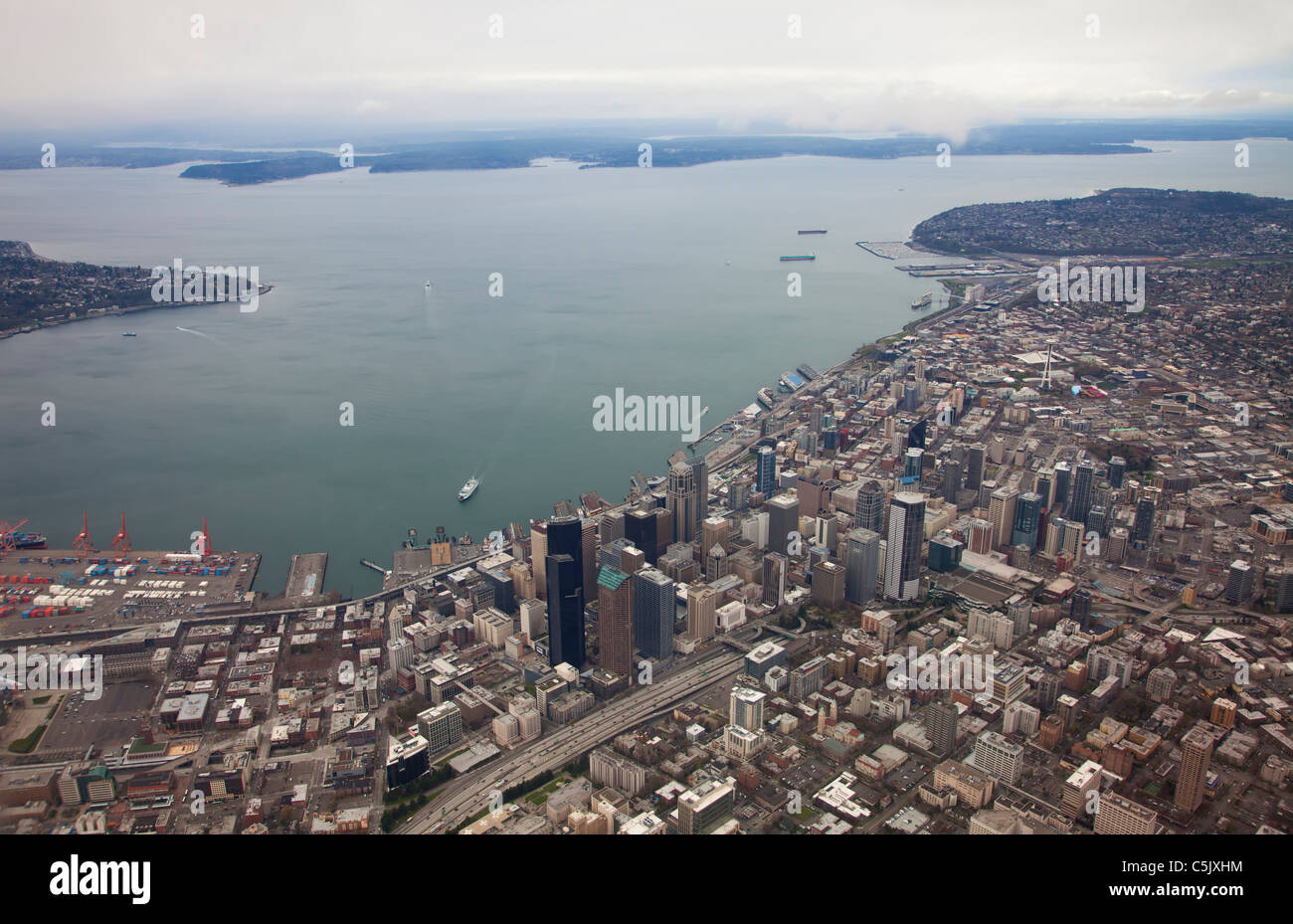Aerial of Seattle, Washington. Stock Photo
