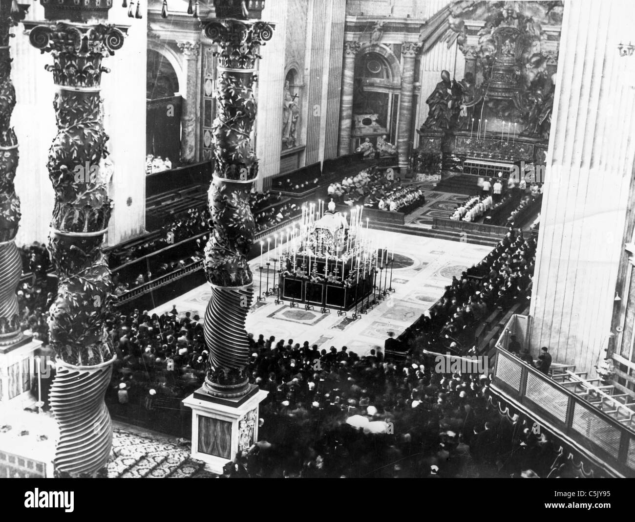 The funeral of Pope Pius XII in St. Peter's, Rome, 1939 Stock Photo