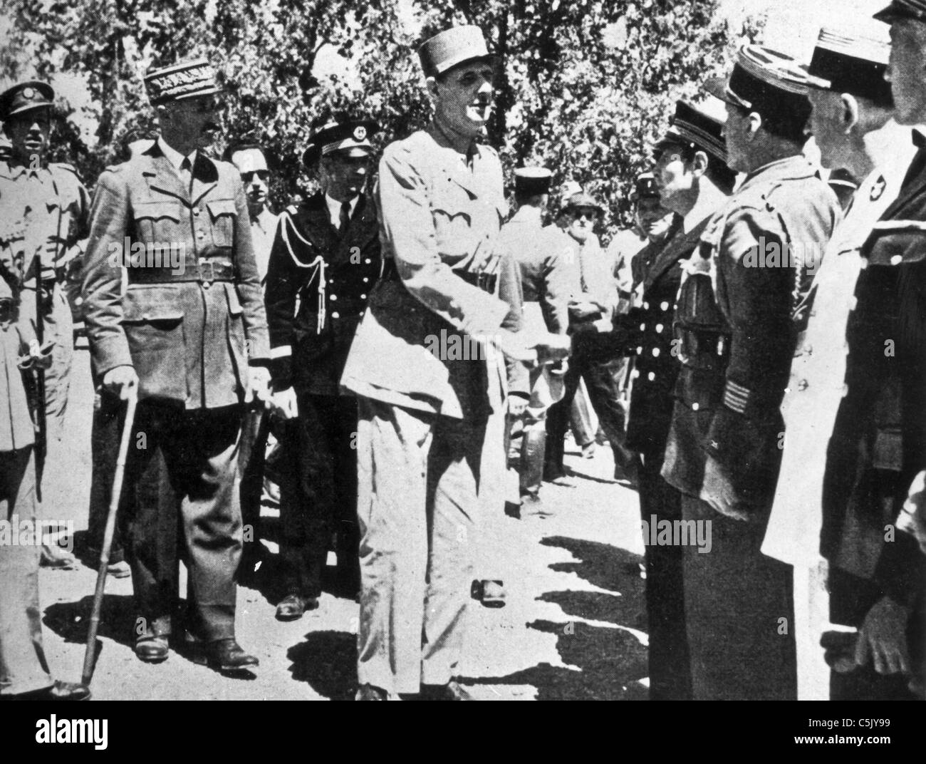 Charles de Gaulle with gen Henri Giraud, Algeri, Algeria, 1943 Stock Photo