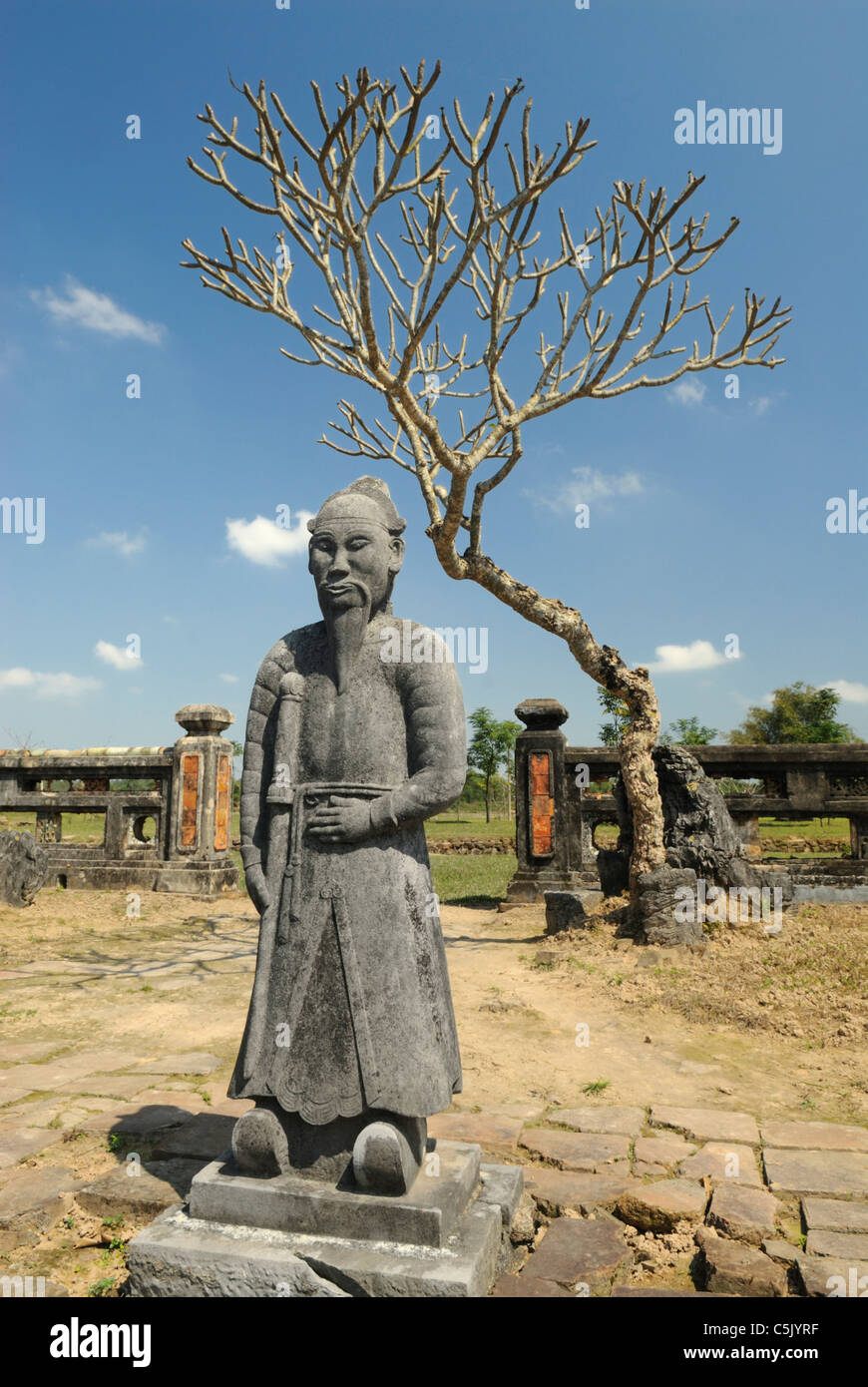 Asia, Vietnam, Hue. Statue at the royal tomb of Thieu Tri. Designated a