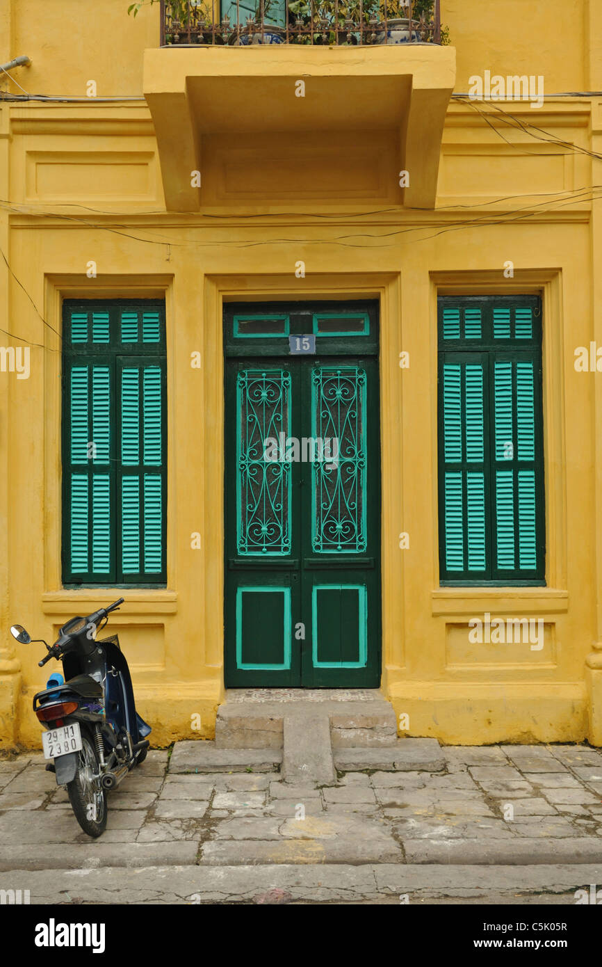 Asia, Vietnam, Hanoi. Colonial style home. Stock Photo