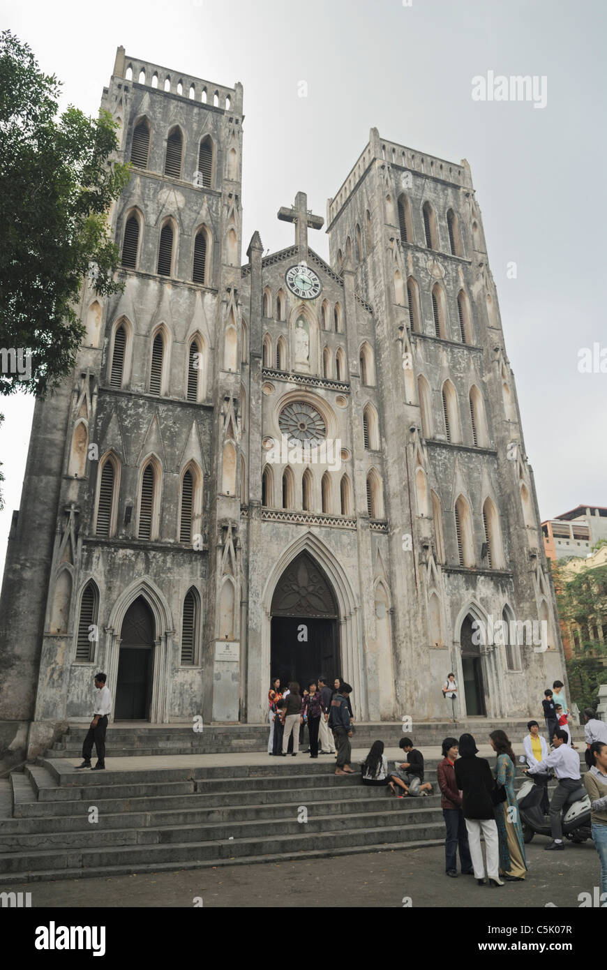 Asia, Vietnam, Hanoi. Hanoi old quarter. St. Joseph' Cathedral (Nha Tho). Stock Photo