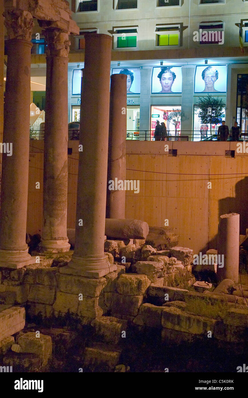 Roman columns in Downtown Area, Beirut, Lebanon Stock Photo