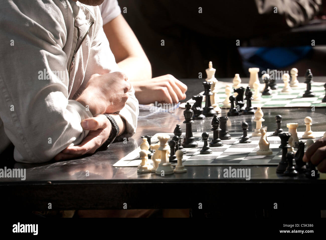 Your move! Play outdoor chess on the terrace of The Whitehall Penthouse -  checkmate!