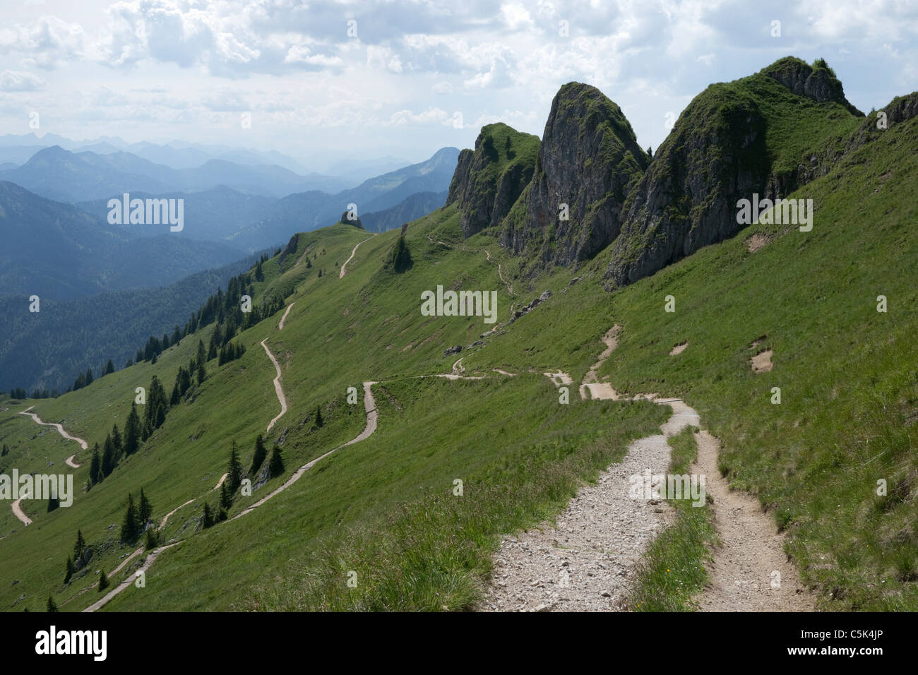 Hiking trails around Rotwand, Bavaria, Germany Stock Photo