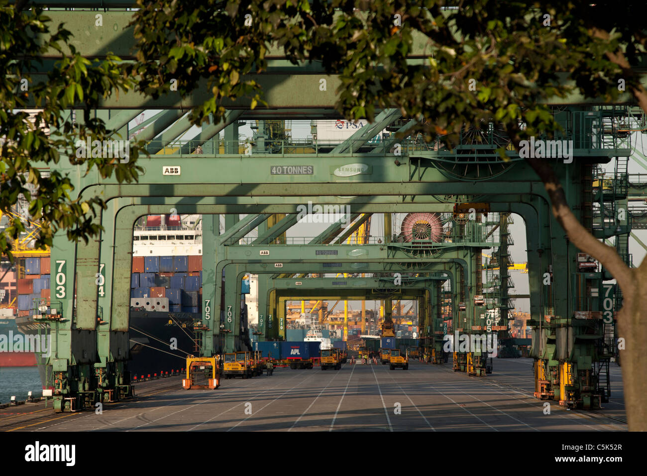 A view of the Brani Terminal in the port of Singapore Stock Photo Alamy