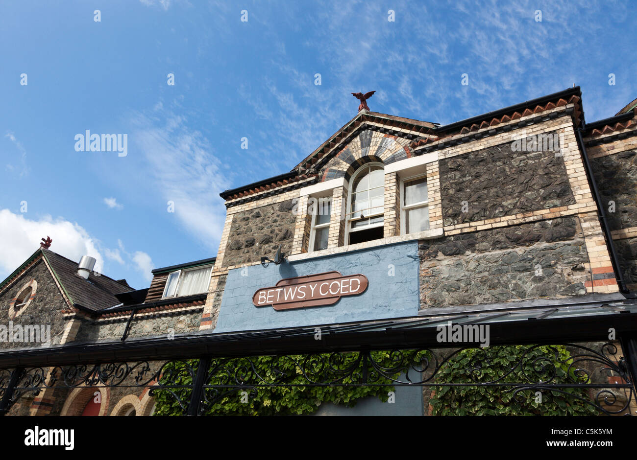 railway station building at Betws-Y-Coed, North Wales Stock Photo