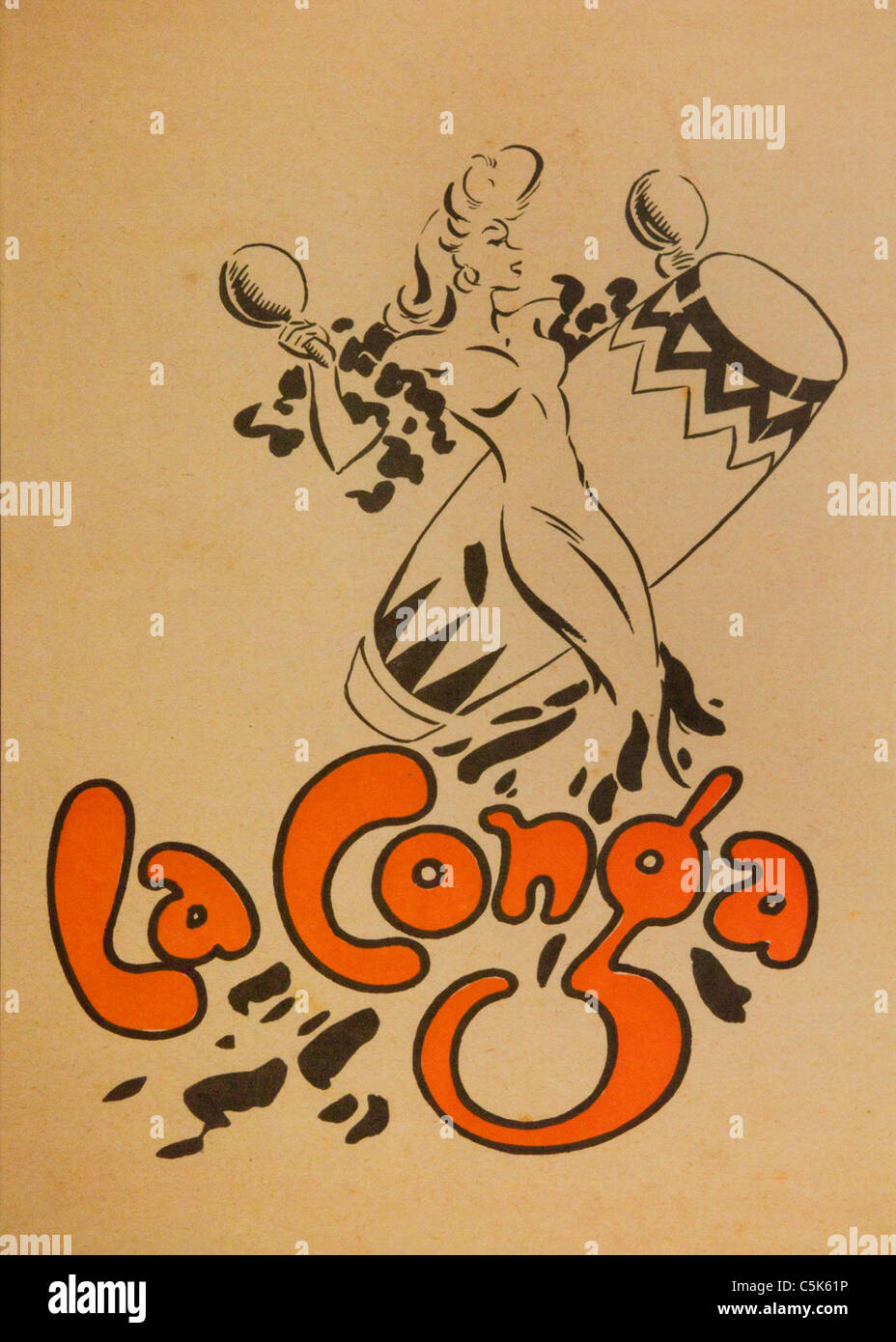 Vintage La Conga poster Stock Photo