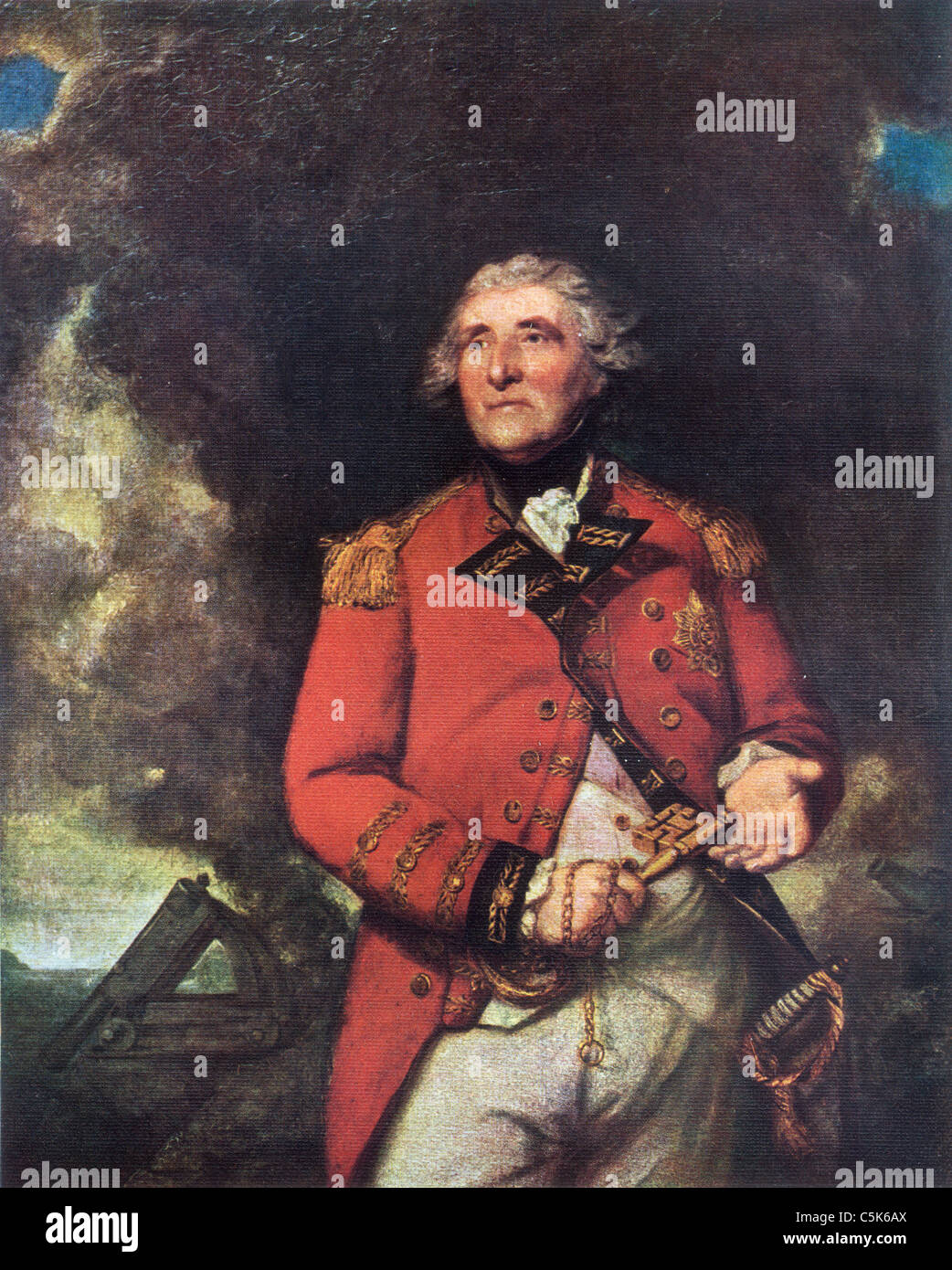 Painting by Sir Joshua Reynolds; "Portrait of Lord Heathfield, with the ...