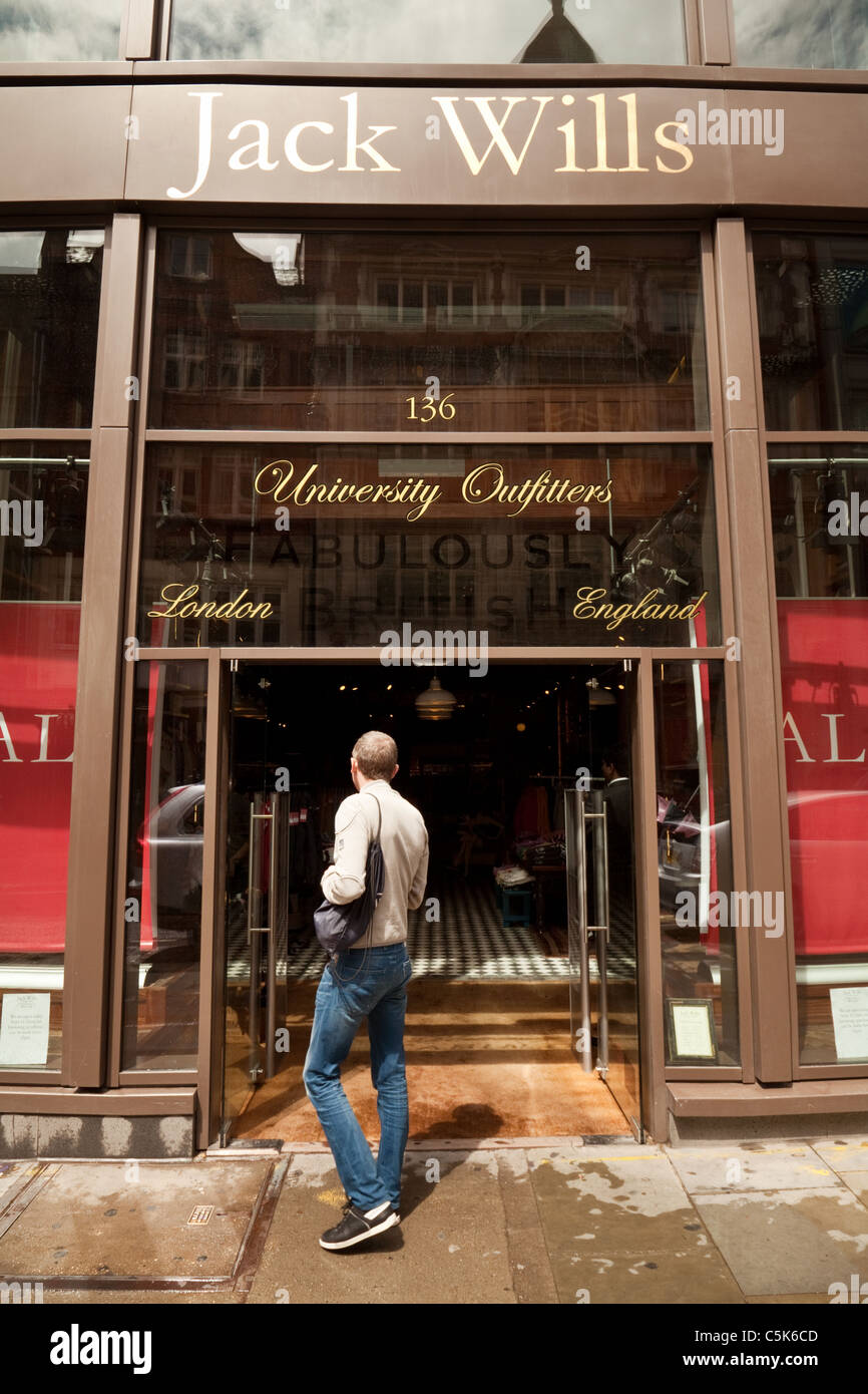 Jack Wills clothes shop or store, Long Acre, Covent garden London UK