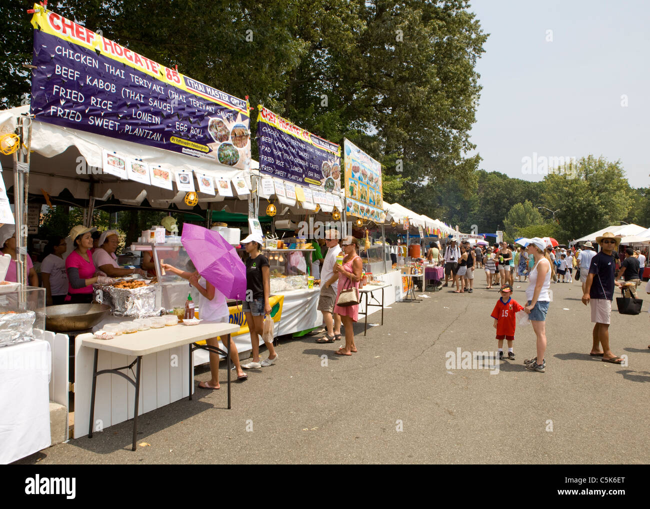 Outdoor summer festival food stalls Stock Photo - Alamy