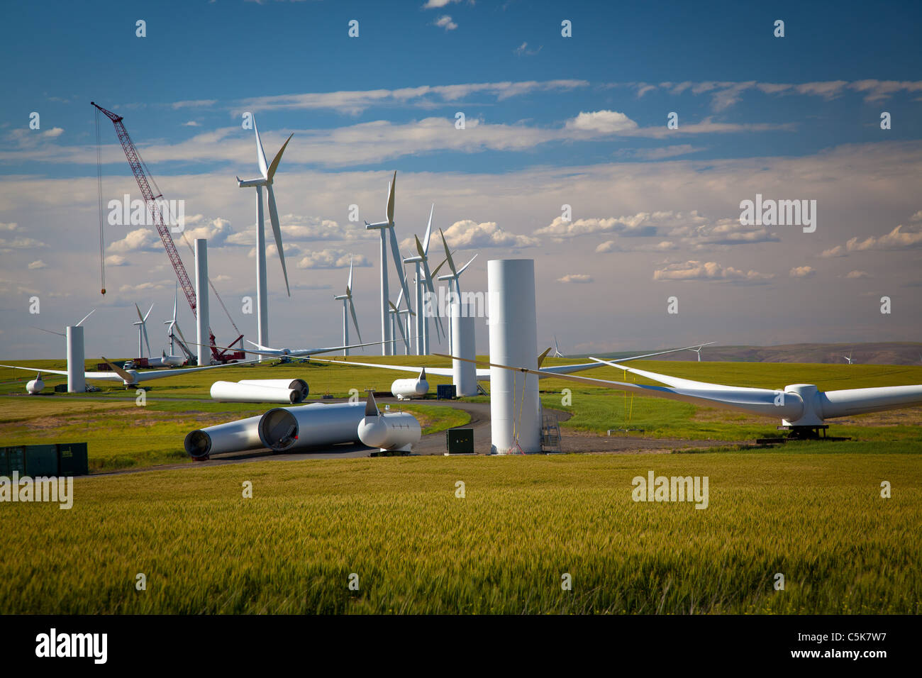 Wind turbines in the Lower Snake River Wind Energy Project Stock Photo