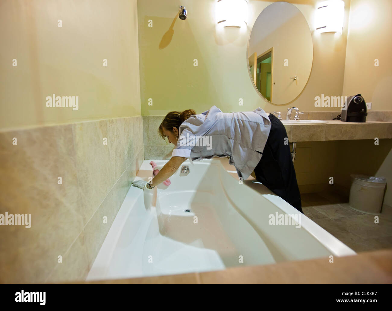 Workers Train for Jobs in Las Vegas Hotels Stock Photo