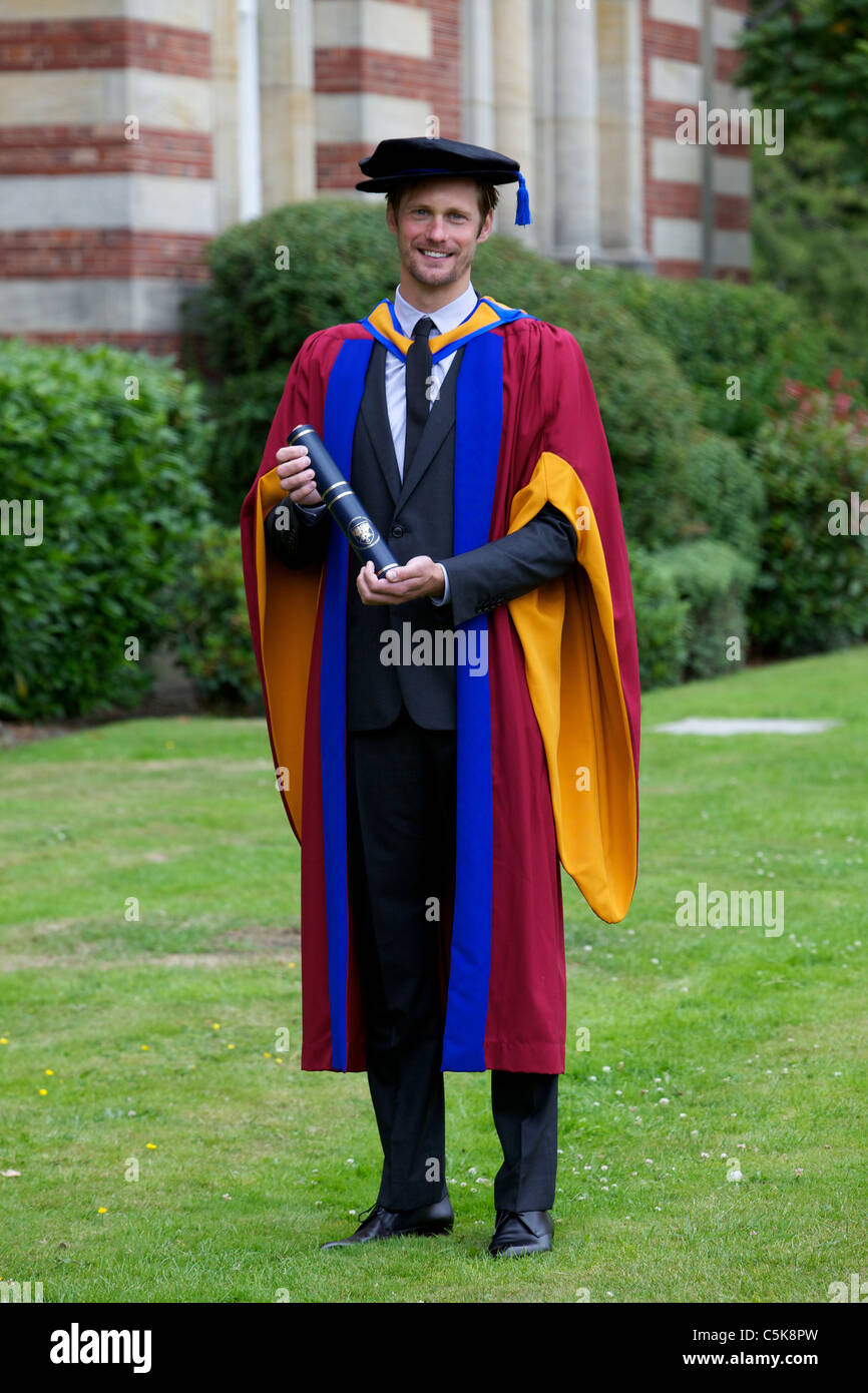 True Blood actor Alexander Skarsgard receives an Honorary Doctorate of Art award from Leeds Metropolitan University Stock Photo