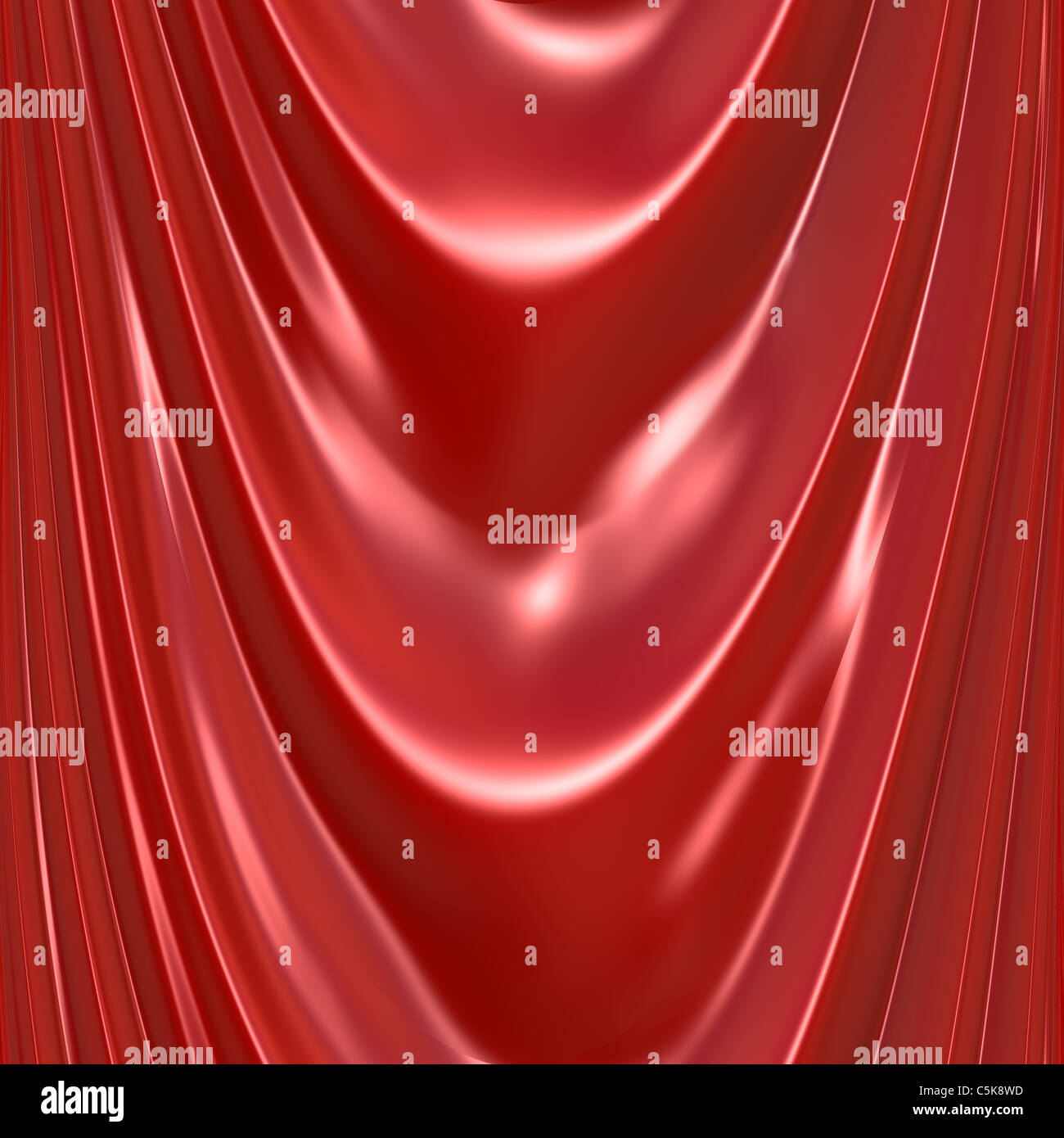 An illustration of a silky satin red drapery or curtain. This tiles seamlessly as a pattern in any direction. Stock Photo
