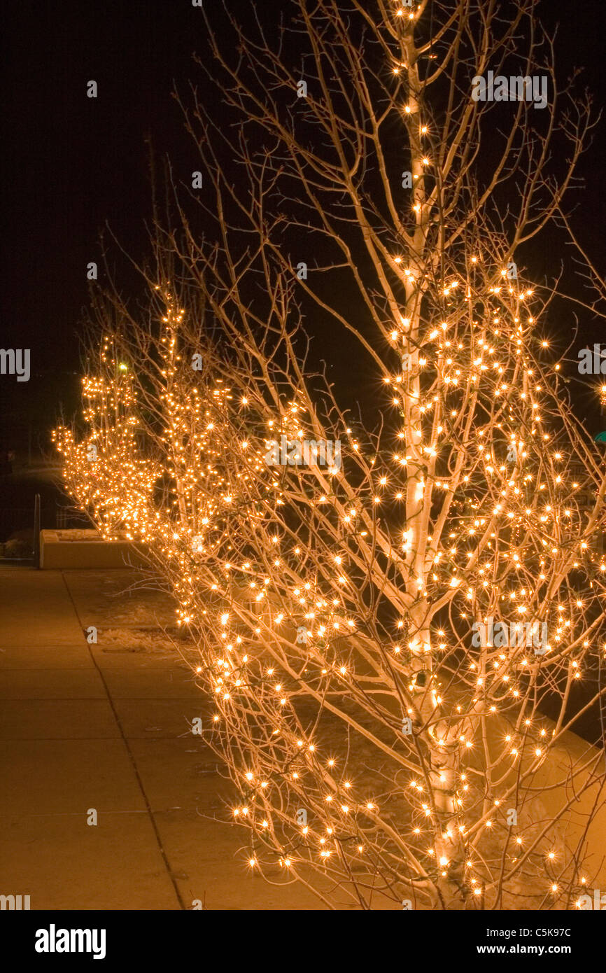 Decorated ski village welcomes visitors Stock Photo
