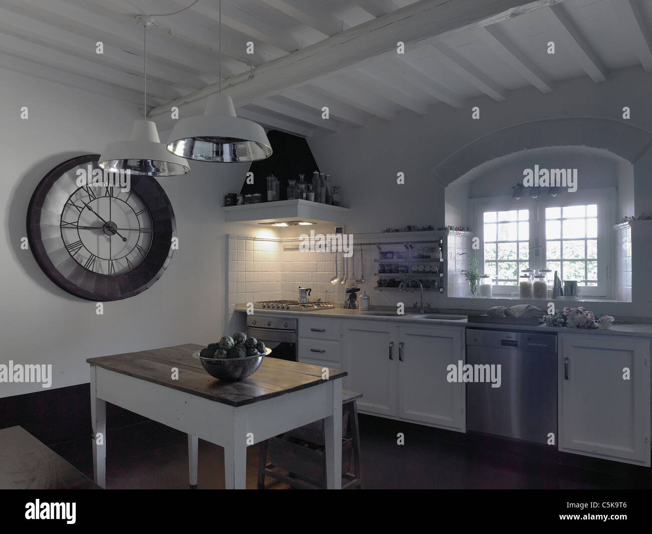 Kitchen in a modern country house Stock Photo - Alamy