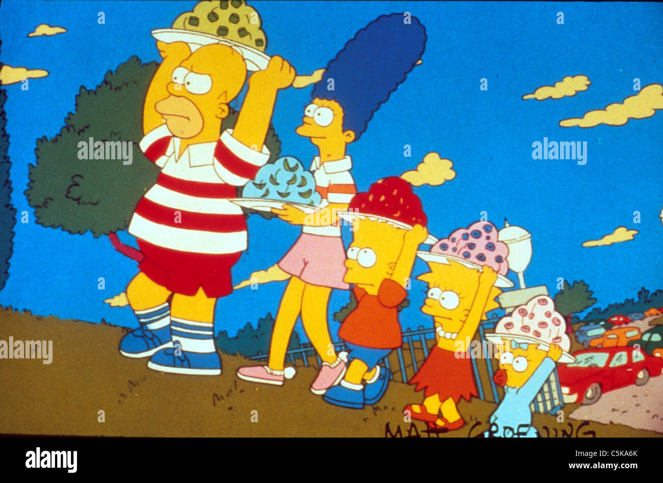 The Simpsons TV Series 1989 - ???? Created by Matt Groening Animation Stock Photo