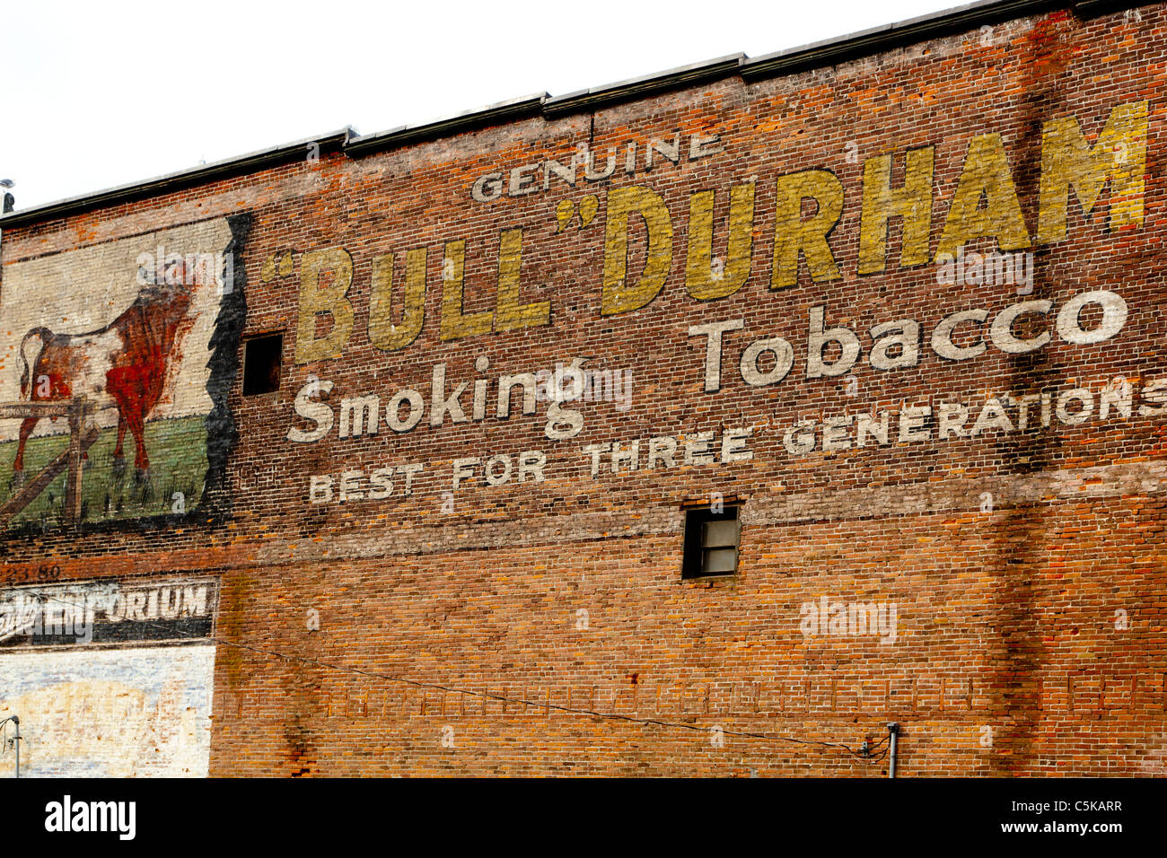 old painted sign for Bull Durham tobacco in Port Townsend Washington USA  Stock Photo