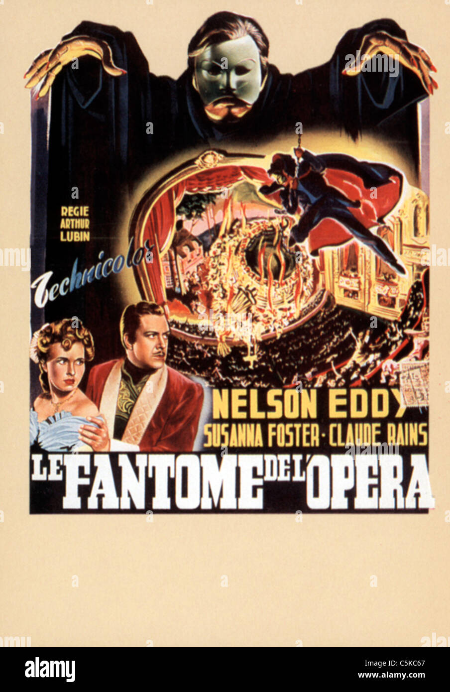 Phantom of the Opera  Year: 1943 - USA Director: Arthur Lubin Movie poster (Fr) Stock Photo