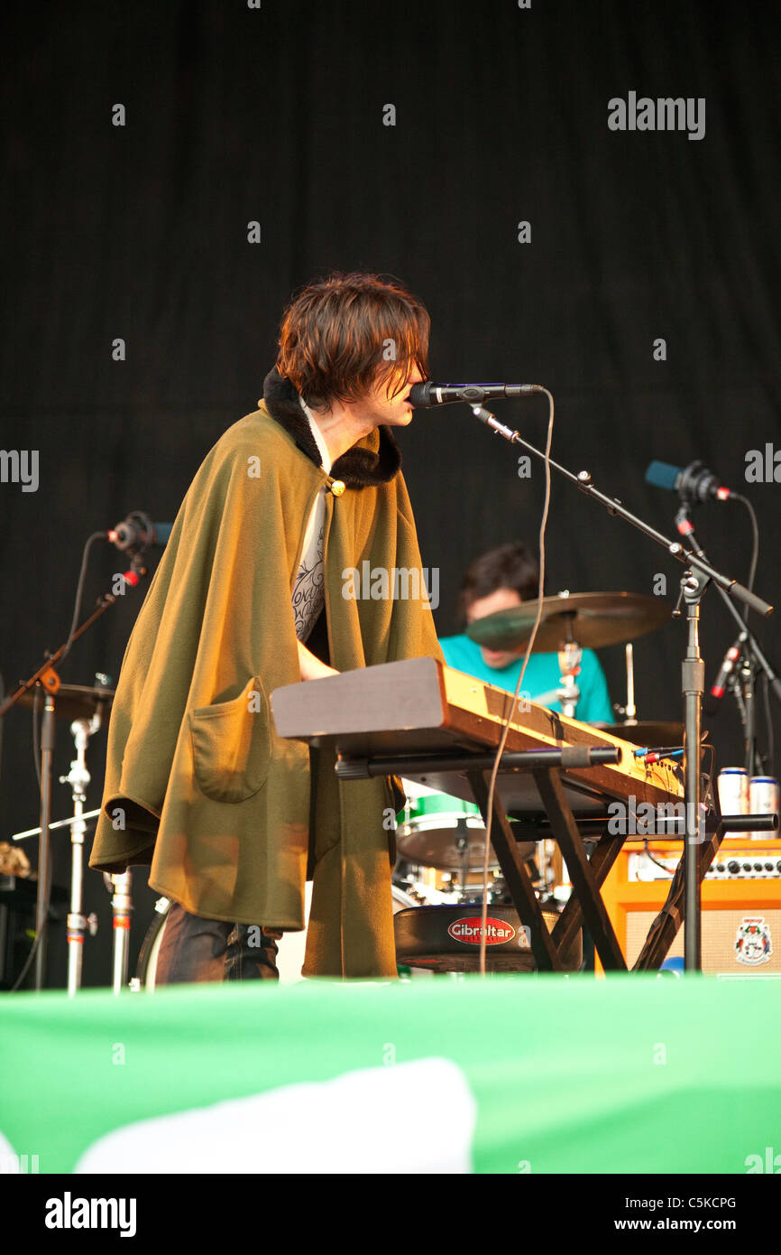 Conor Oberst of Bright Eyes performing in concert at the Glastonbury ...