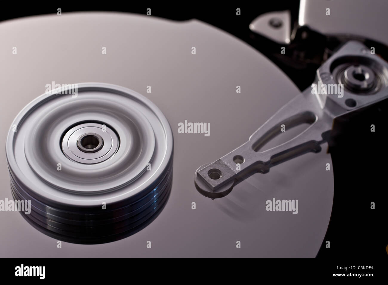 hard disk drive in motion with nice blur in background Stock Photo