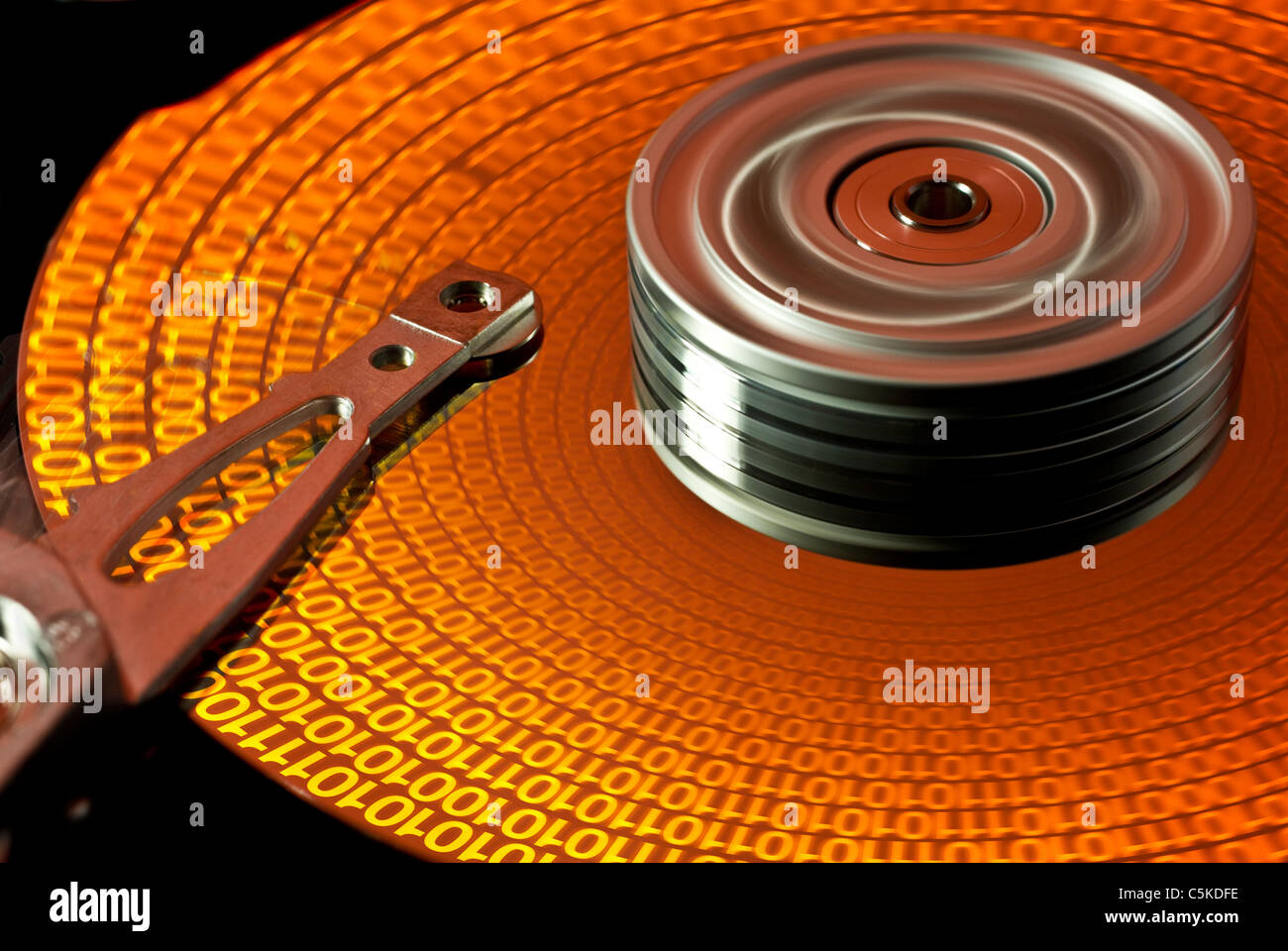read data on hard disk with spinning hard disk Stock Photo Alamy
