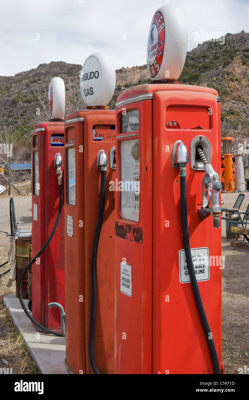 Old gas pumps in a museum. Stock Photo