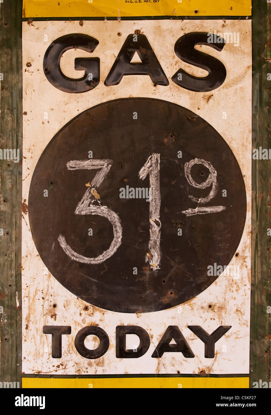 Old gas price signs Stock Photo