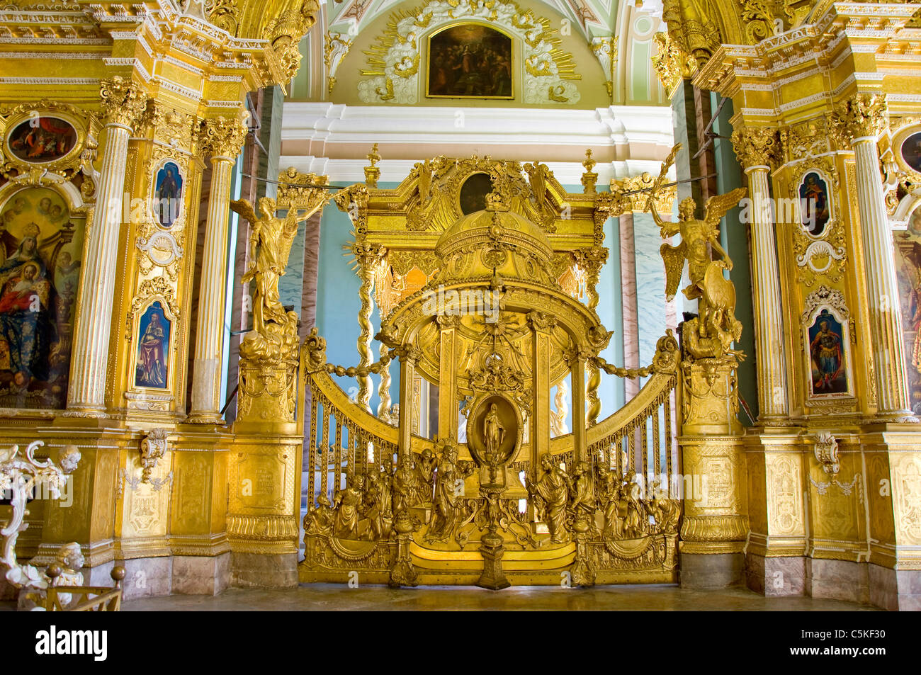 Interior of the St Peter and St Paul Cathedral, St. Petersburg, Russia Stock Photo