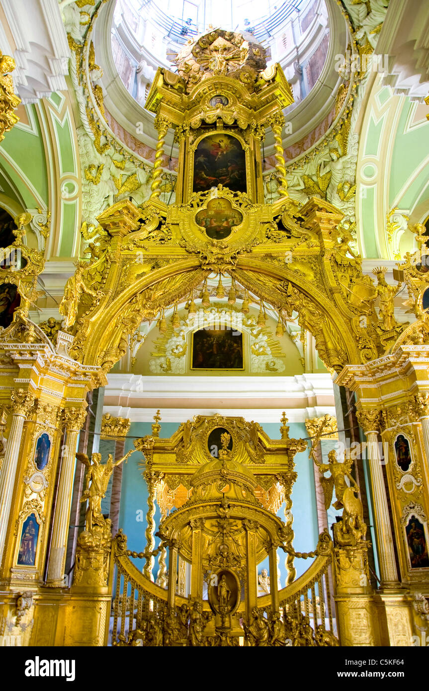 Interior of the St Peter and St Paul Cathedral, St. Petersburg, Russia Stock Photo