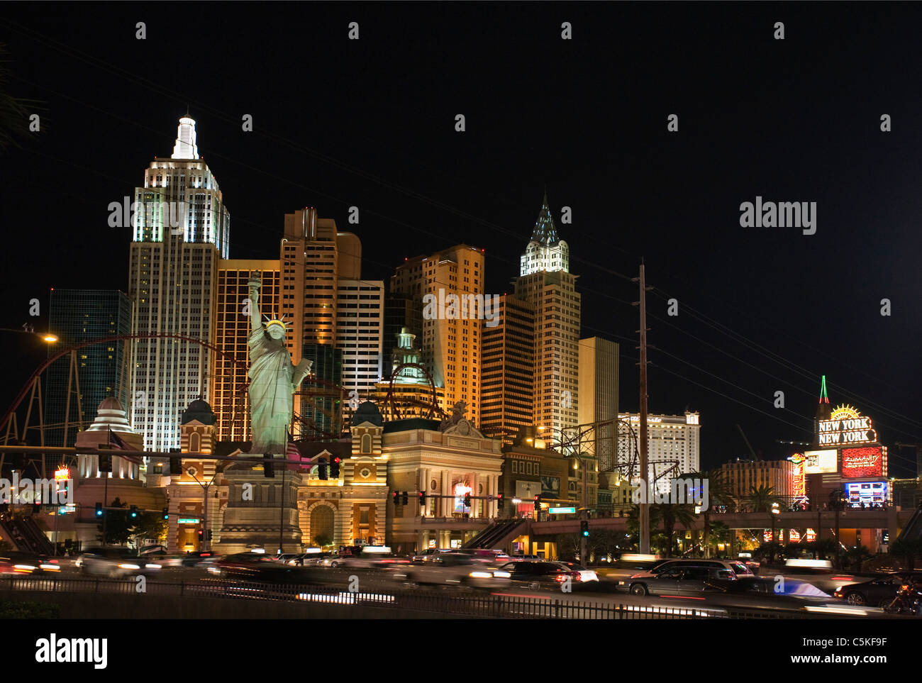 Center of the Strip in Las Vegas at nighttime Stock Photo - Alamy