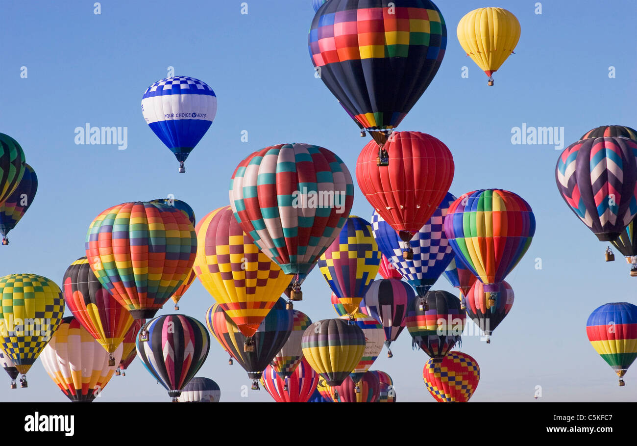 Hot air balloons launch at Albuquerque Balloon Fiesta Stock Photo Alamy