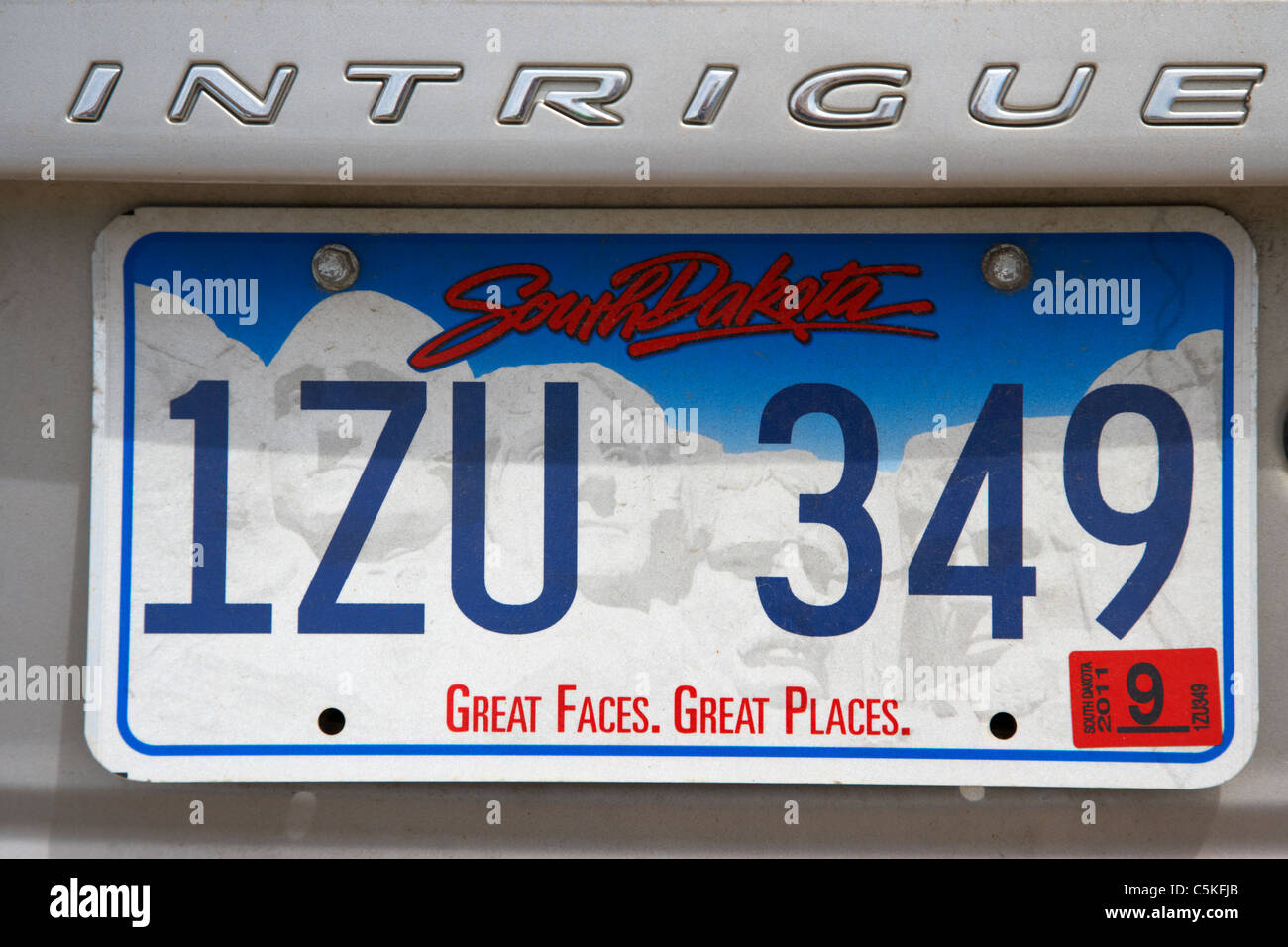 south dakota great faces great places vehicle license plate state usa Stock Photo