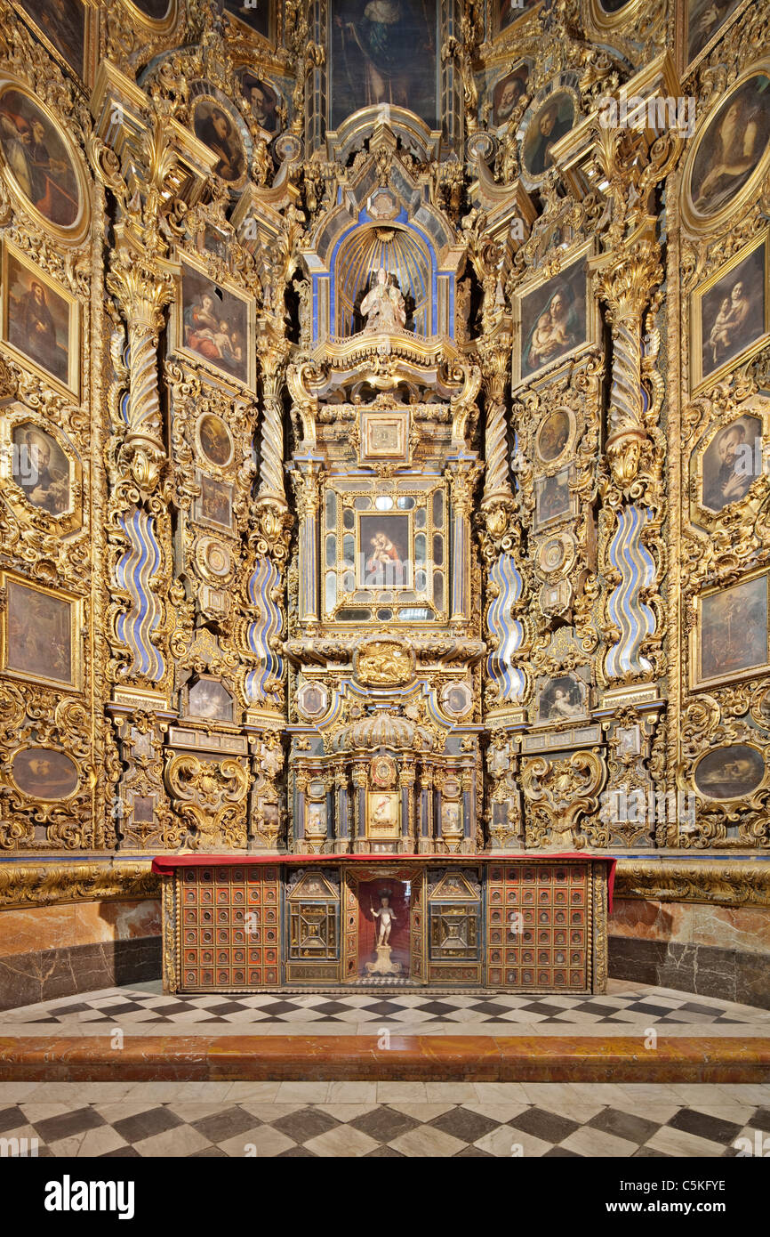 Altarpiece, San Luis de los Franceses church (18th century), Seville, Spain Stock Photo