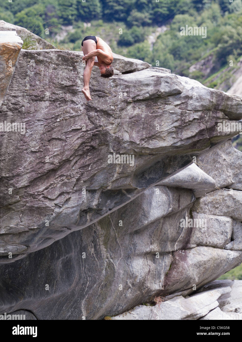 Cliff diving athletes compete in the WHDF European Championship 2011