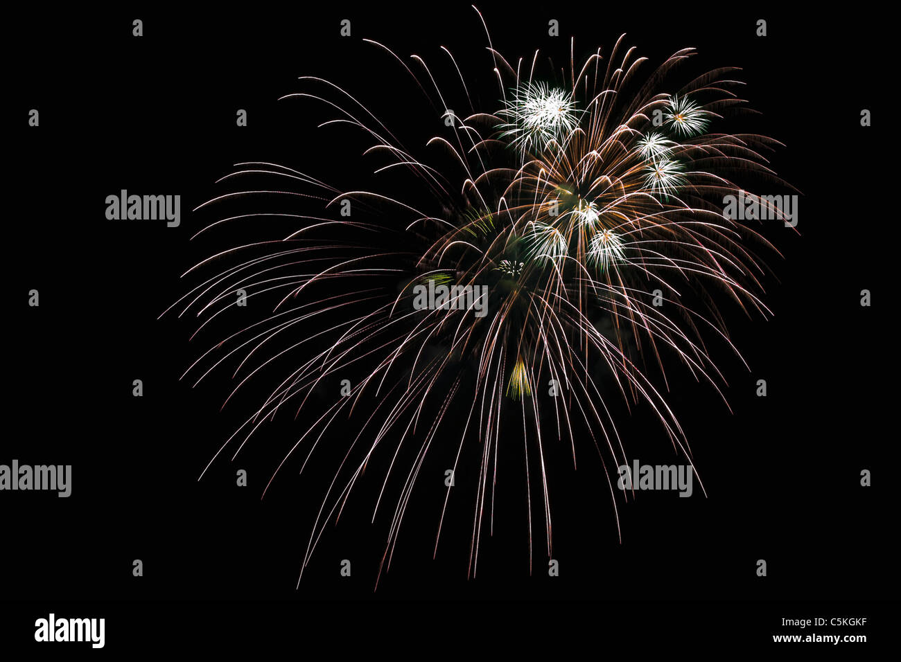 Fireworks on the 4th of July celebration Stock Photo