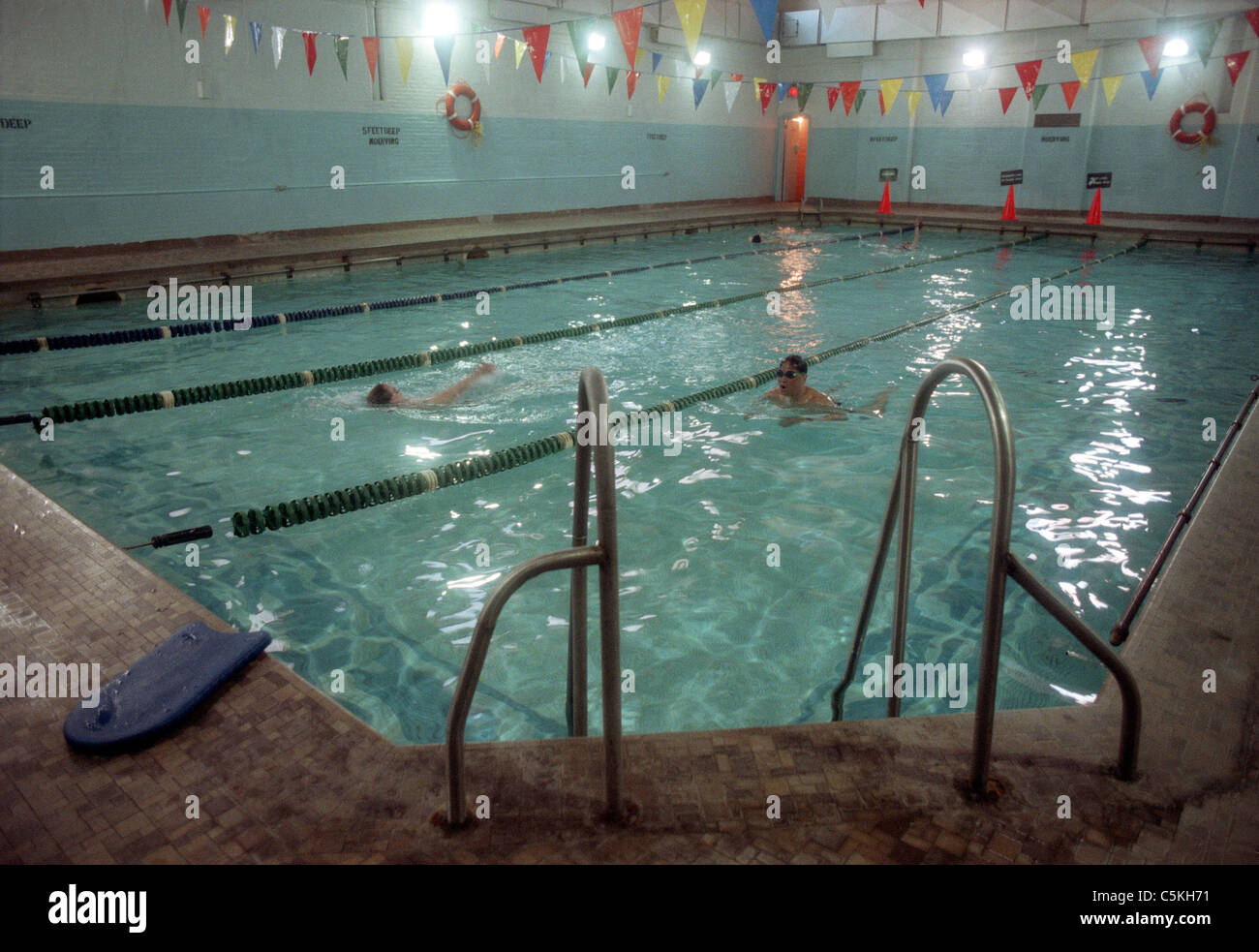 Swimmers swim laps at the West 59 St. Recreation Center pool on
