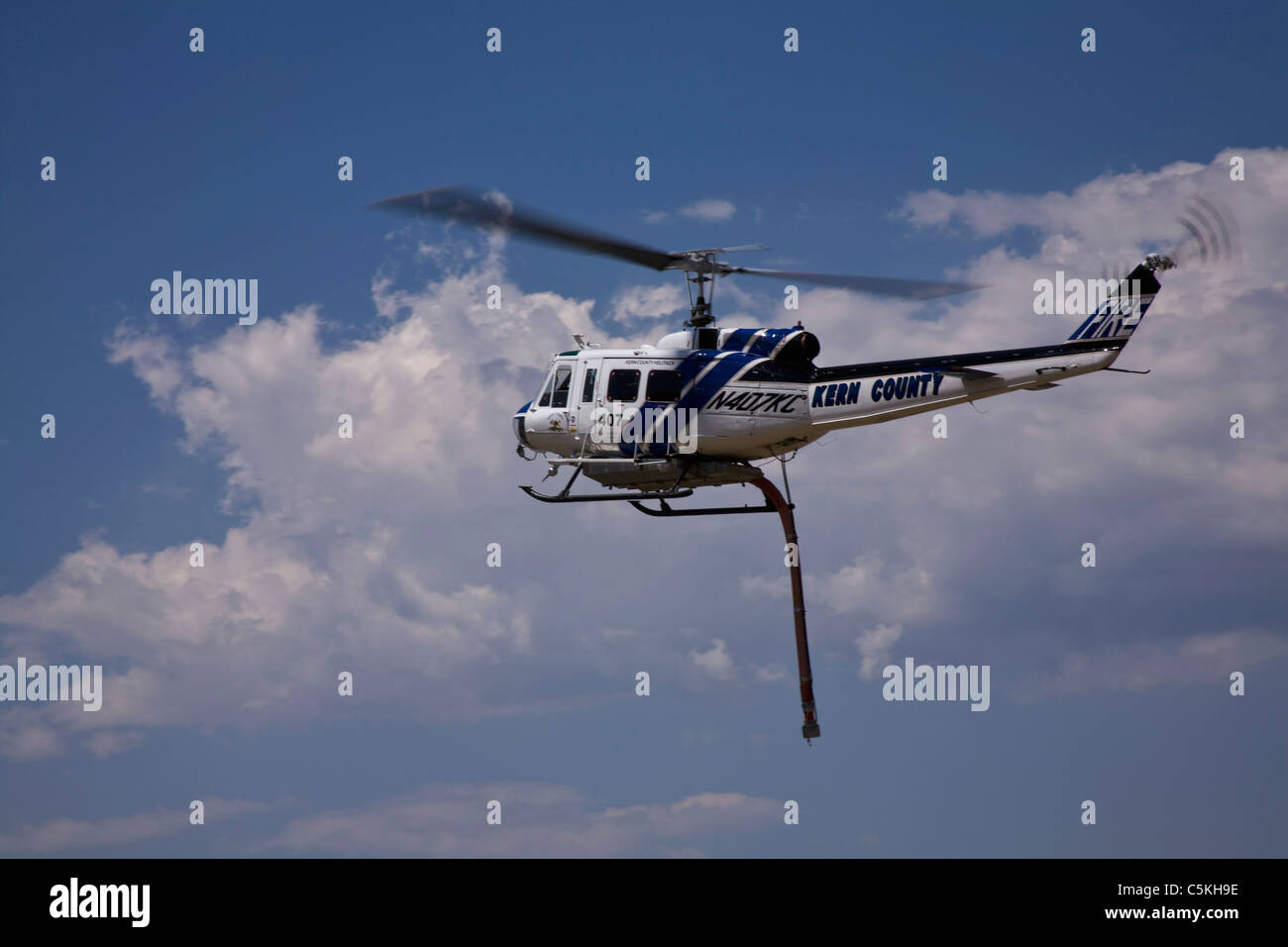 Firefighting Helicopter training in Kern County. Stock Photo